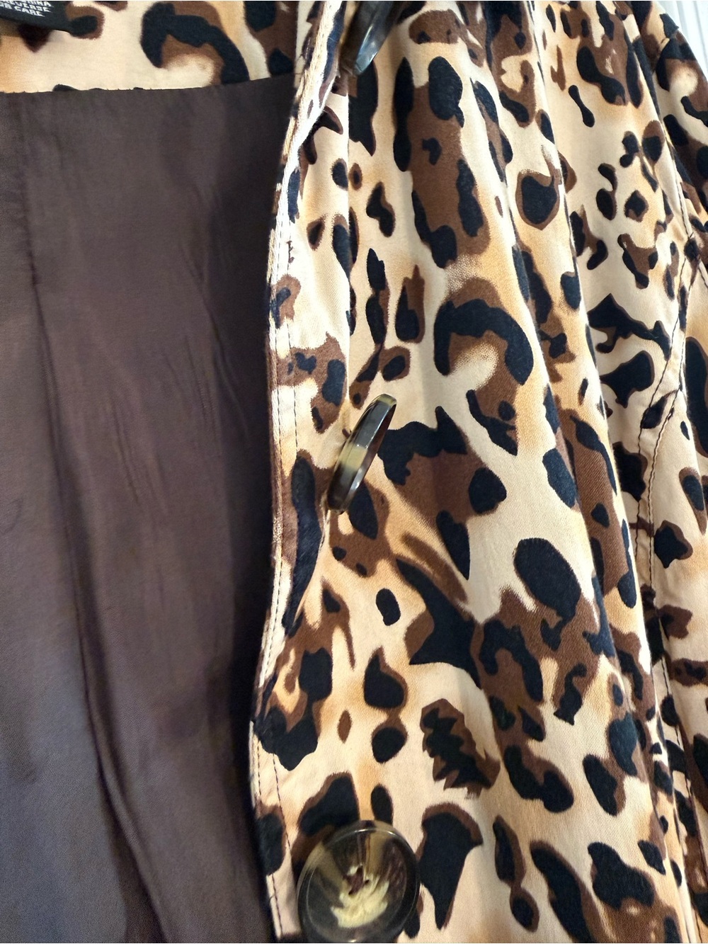Ashley Stewart Leopard Print Long Button Jacket Size 2X Cotton Career Chic - Picture 11 of 11